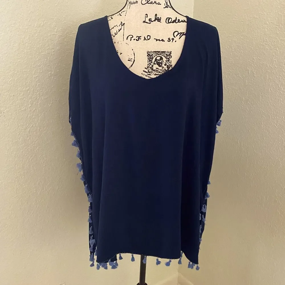Seafolly Kaftan Tassel Trim Cover Up Dress
